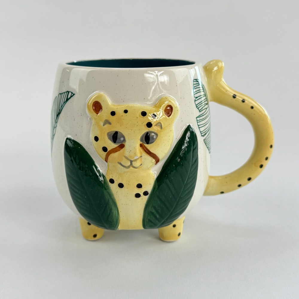 Sheffield Home Critter Collection Cheetah Jungle 3D Sculpted Footed Ceramic Mug